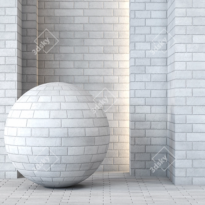 4K White Brick Textures: Diffuse, Glossiness, Roughness, Specular 3D model image 1