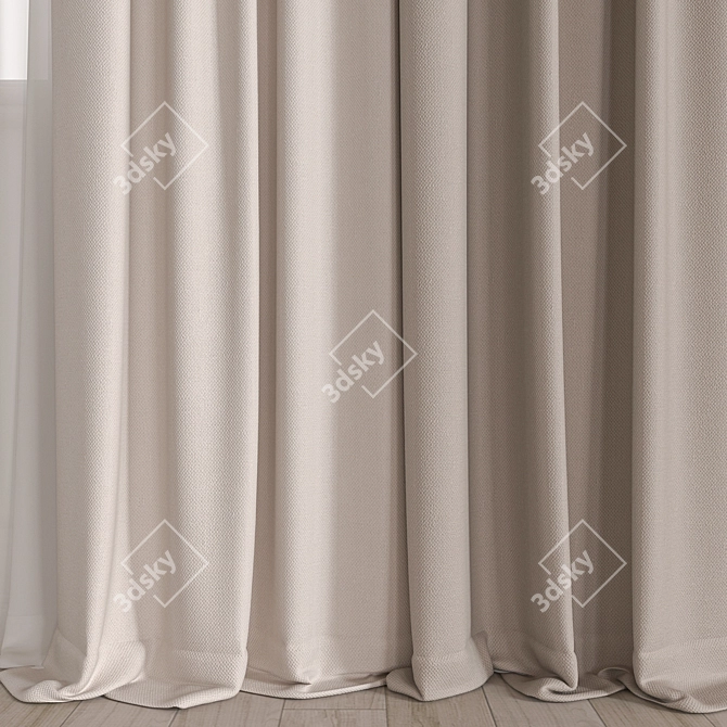 Elegant Vray Curtain With 58,915 Polys 3D model image 2