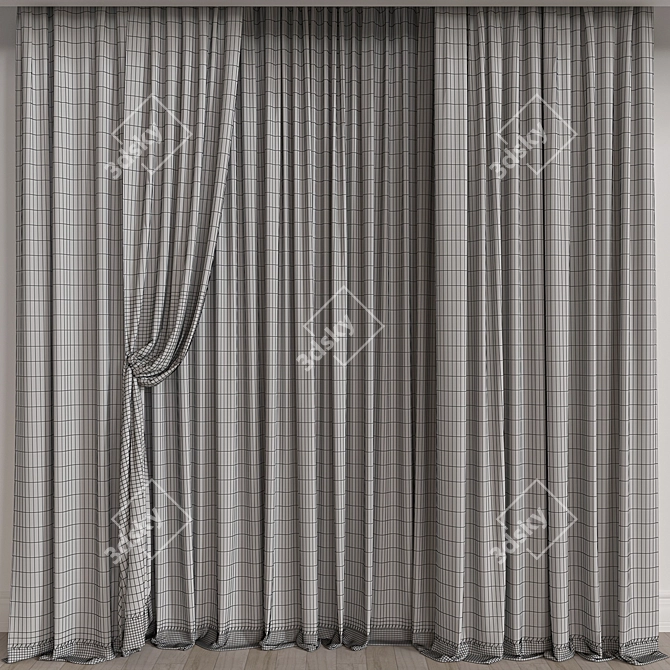 Elegant Vray Curtain With 58,915 Polys 3D model image 3