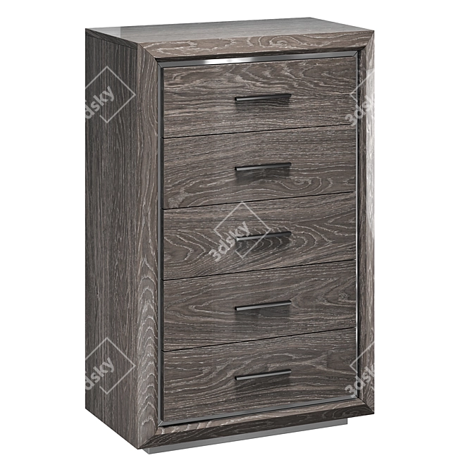 Elite Silver High Chest of Drawers 3D model image 1