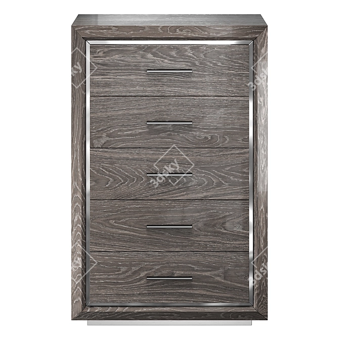 Elite Silver High Chest of Drawers 3D model image 2