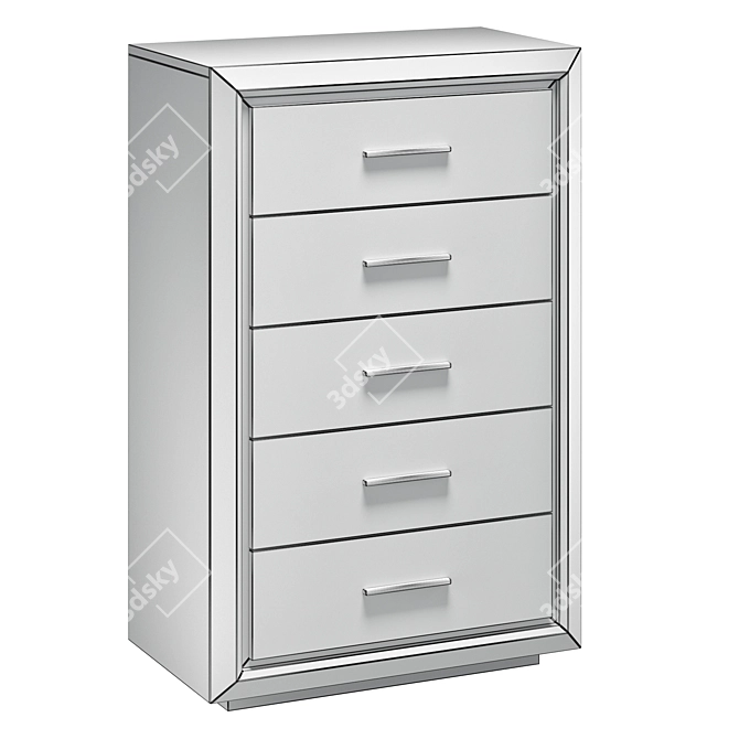 Elite Silver High Chest of Drawers 3D model image 3