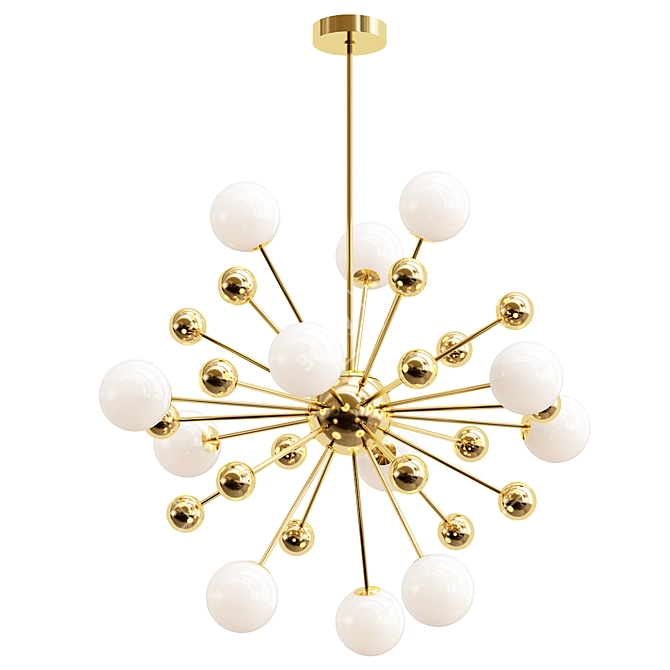 Luxury Nordic Gold Sputnik Chandelier 3D model image 1