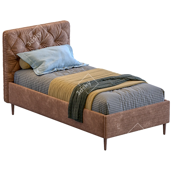 Skye Single Bed - Modern and Stylish Sleeping Solution 3D model image 2