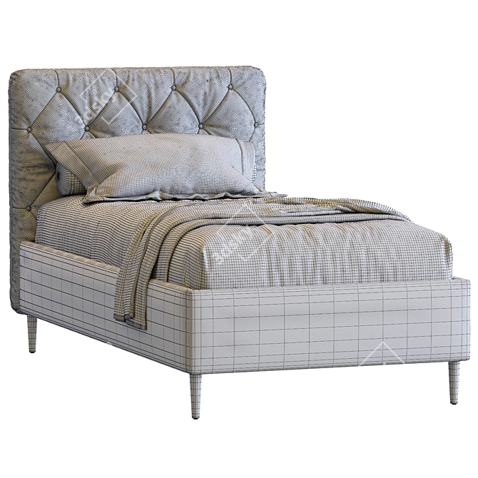 Skye Single Bed - Modern and Stylish Sleeping Solution 3D model image 5