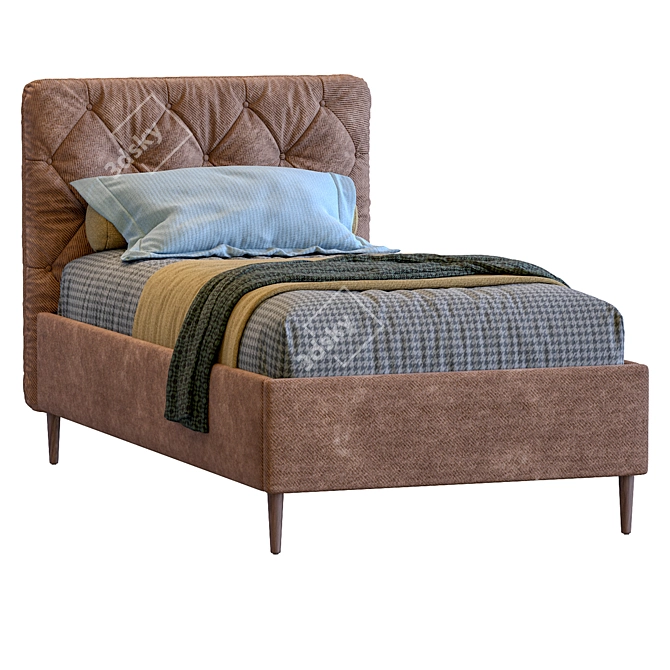 Skye Single Bed - Modern and Stylish Sleeping Solution 3D model image 7