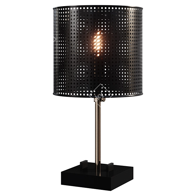 Modern Perforated Metal Table Lamp 3D model image 1
