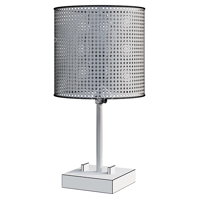 Modern Perforated Metal Table Lamp 3D model image 2