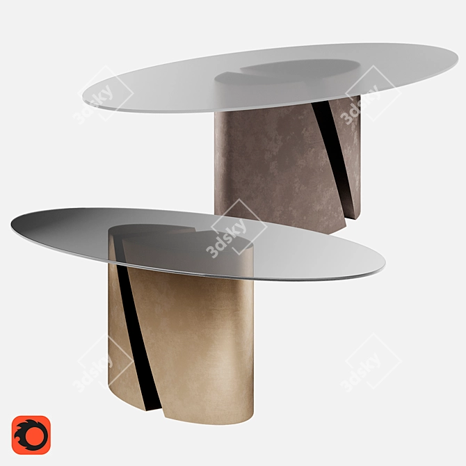 Modern Oval Table: Lago Wadi 3D model image 2