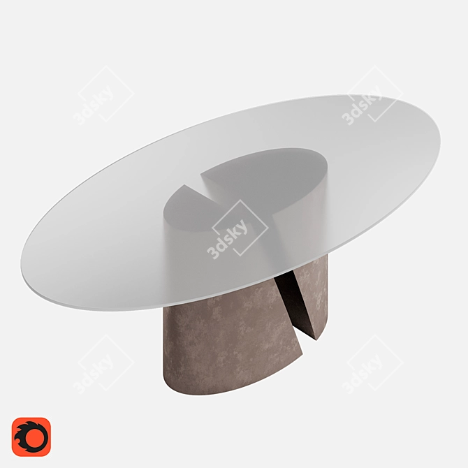 Modern Oval Table: Lago Wadi 3D model image 3