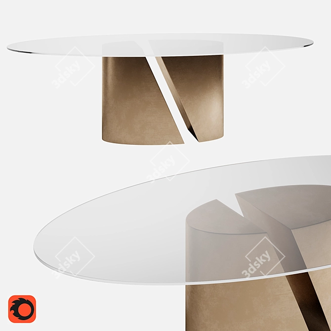 Modern Oval Table: Lago Wadi 3D model image 4