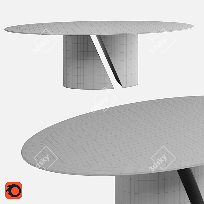 Modern Oval Table: Lago Wadi 3D model image 5