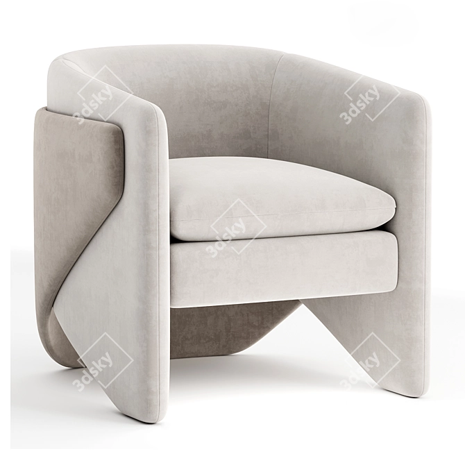 Elegant West Elm Thea Chair 3D model image 2