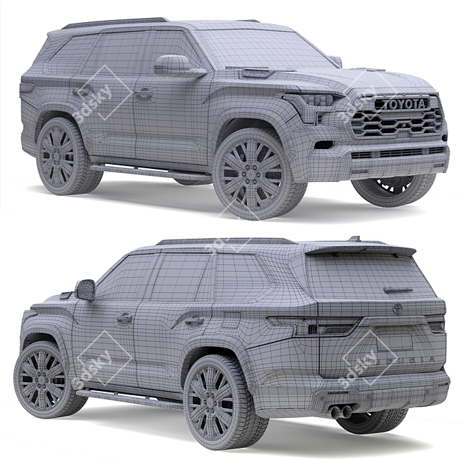 Exceptional Toyota Sequoia 2023 3D model image 7