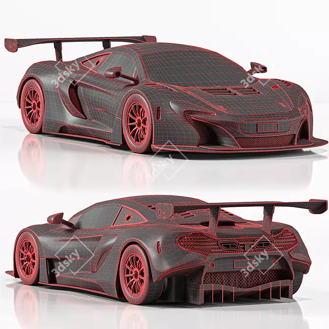 Sleek McLaren 650s Low Poly 3D model image 4