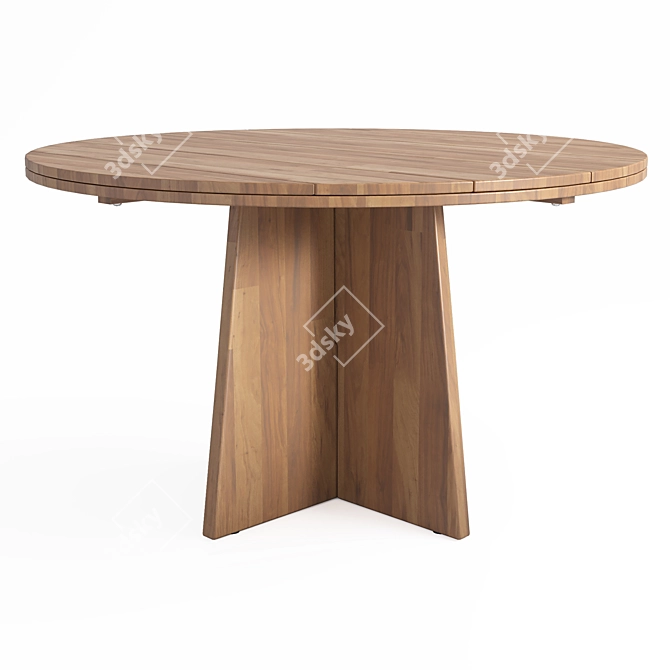 Elegant Acacia Garden Table 3D model image 3