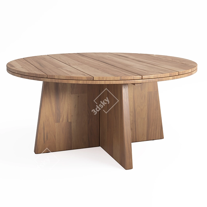 Elegant Acacia Garden Table 3D model image 4