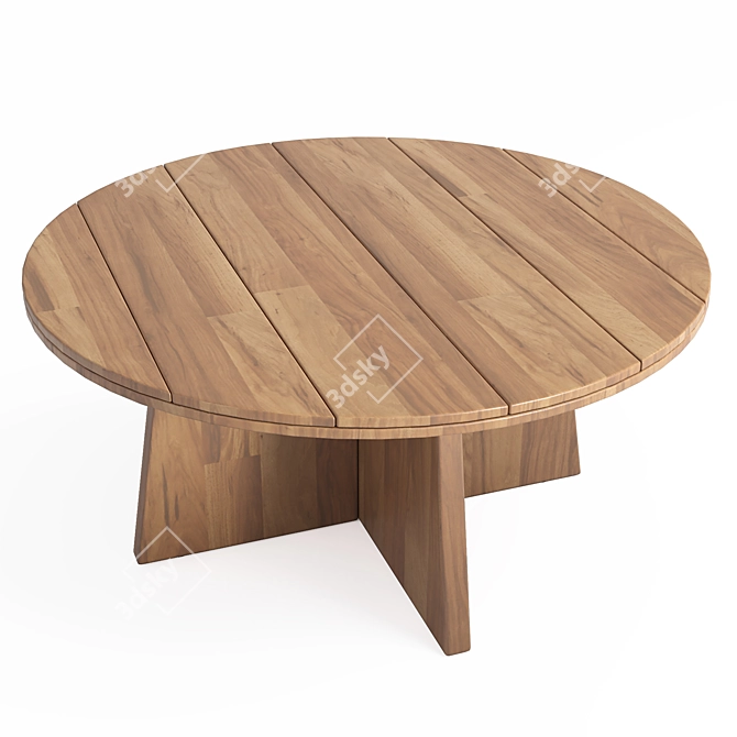 Elegant Acacia Garden Table 3D model image 5