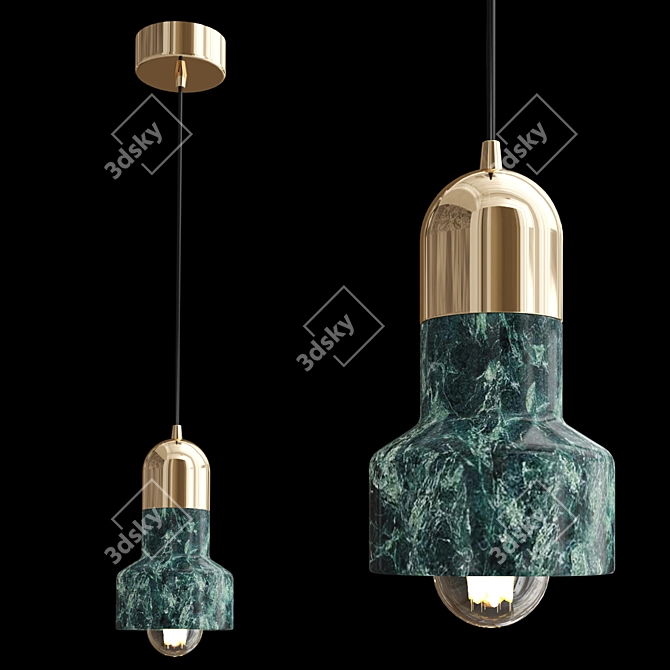 Elegant Marble Pendant Light 3D model image 1