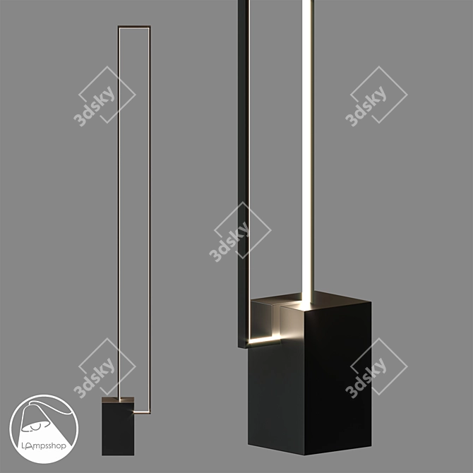 Elegant Carrée Floor Lamp 3D model image 1