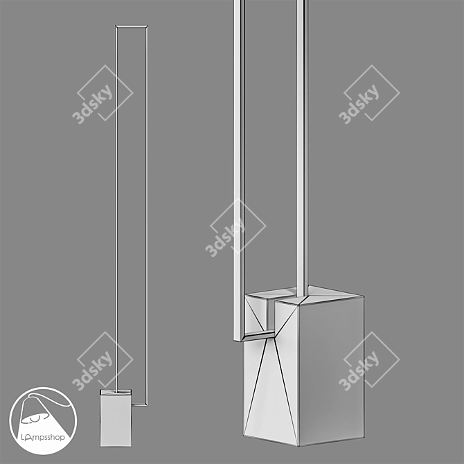 Elegant Carrée Floor Lamp 3D model image 2