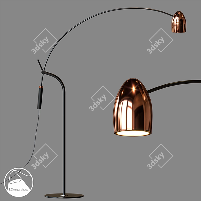 Elegant Meseta Floor Lamp: 115*145cm 3D model image 1