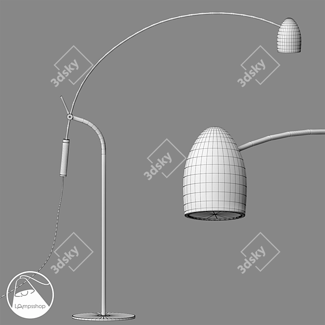 Elegant Meseta Floor Lamp: 115*145cm 3D model image 2