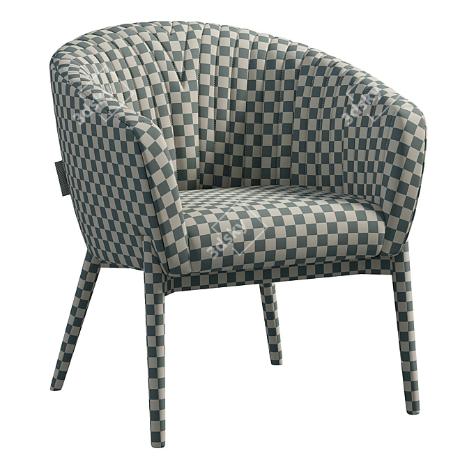 Channeled Back Upholstered Armchair 3D model image 7