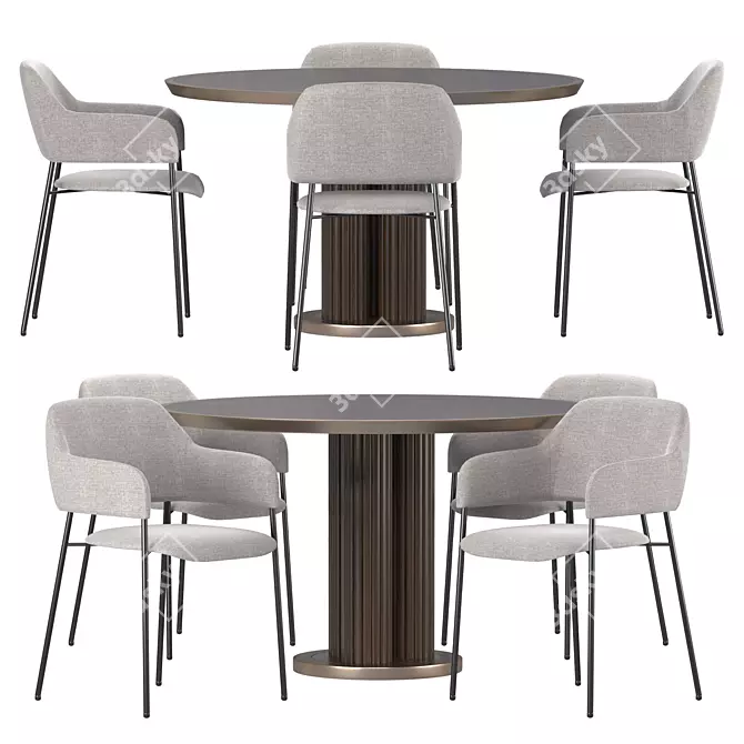 Modern Ledbury Dining Set 3D model image 1