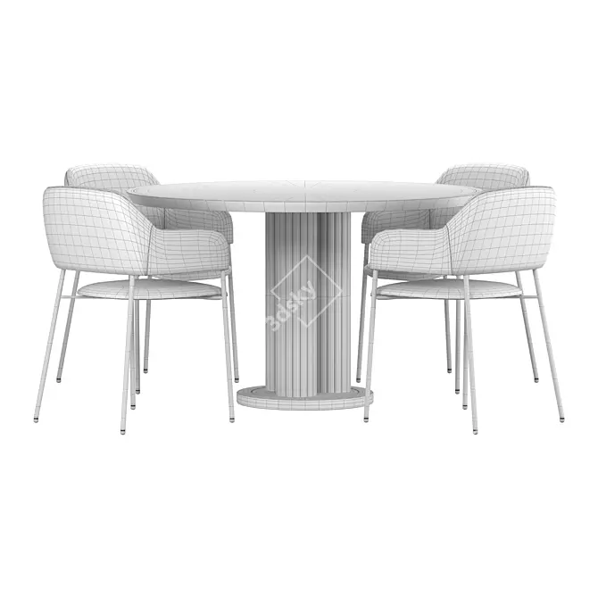 Modern Ledbury Dining Set 3D model image 2