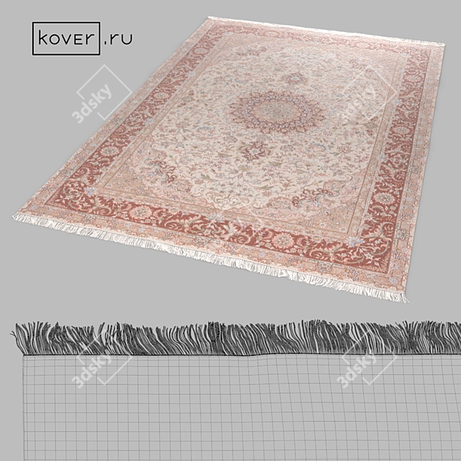 "Tabriz IR" Traditional Floral Carpet | 200 x 300 cm 3D model image 2