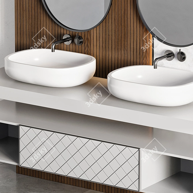 Modern Bathroom Furniture Set 3D model image 3