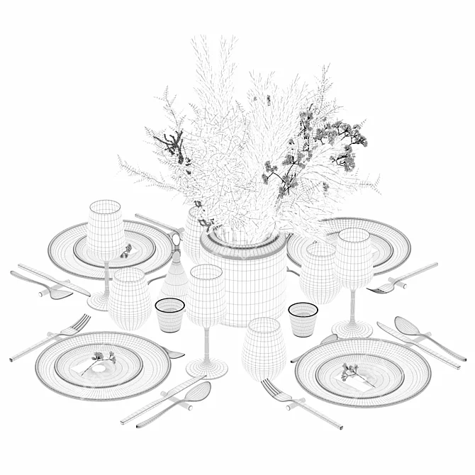 Modern Tableware Set: High-Quality 3D Models 3D model image 6