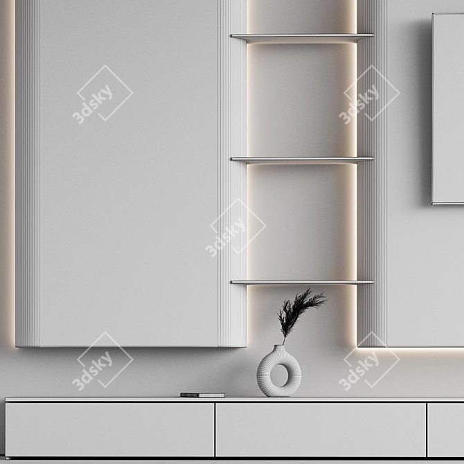 Sleek TV Wall Mount 3D model image 7