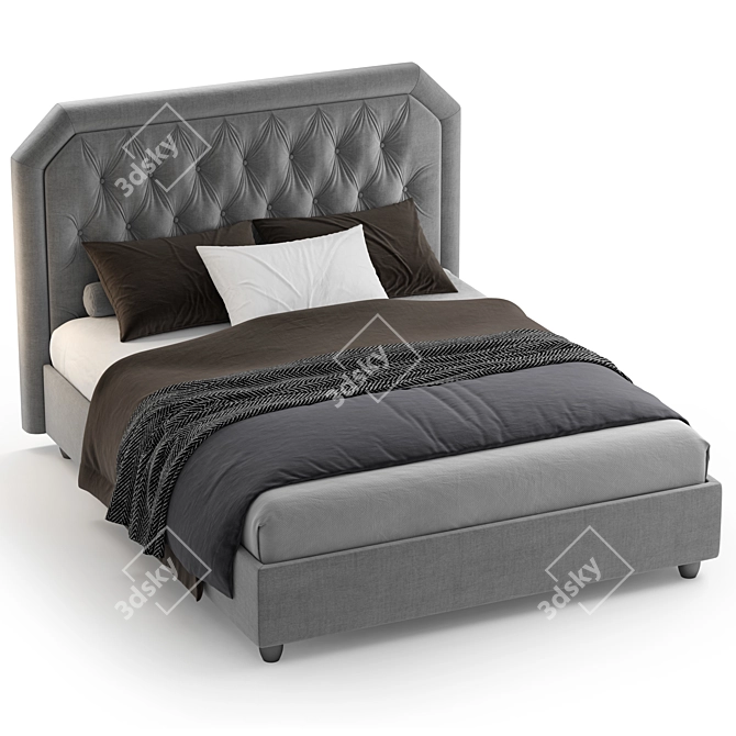Camille ALTO CAPITONNE Bed - Luxurious Style for Your Bedroom 3D model image 1