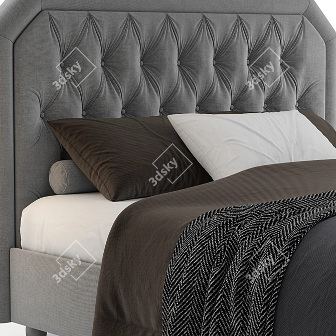 Camille ALTO CAPITONNE Bed - Luxurious Style for Your Bedroom 3D model image 3