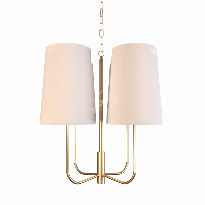 Kristen Gold Chandelier in Minimalist Design 3D model image 1