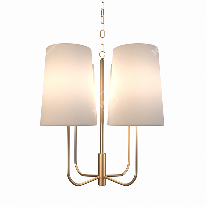 Kristen Gold Chandelier in Minimalist Design 3D model image 2