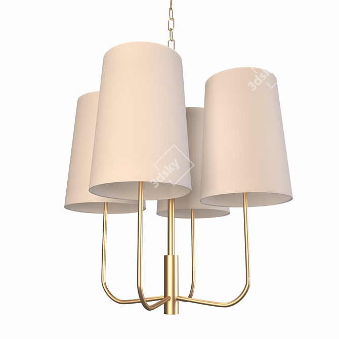 Kristen Gold Chandelier in Minimalist Design 3D model image 3