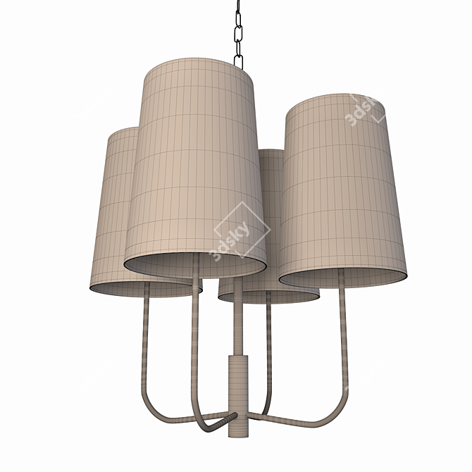 Kristen Gold Chandelier in Minimalist Design 3D model image 4