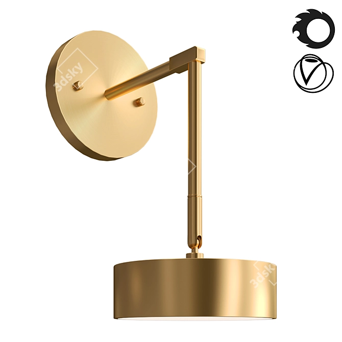 Contemporary Tenn Wall Lamp 3D model image 1