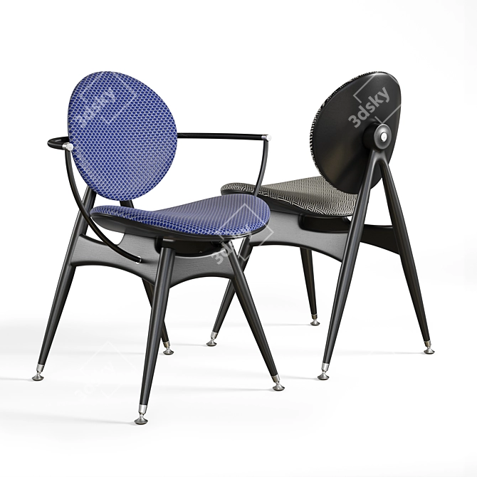 Elegant Circle Dining Chair: Overgaard & Dyrman 3D model image 3