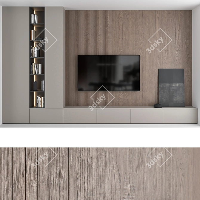 Title: Samsung AU8000 Crystal UHD 4K TV Wall Set 3D model image 3