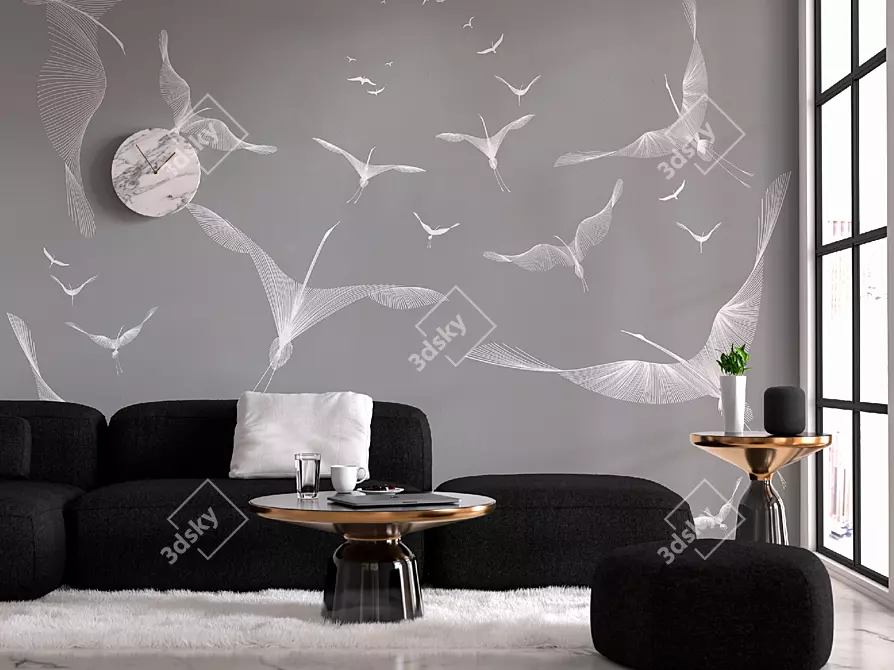 Seamless Designer Art: Abstract Wallpaper Art 3D model image 2