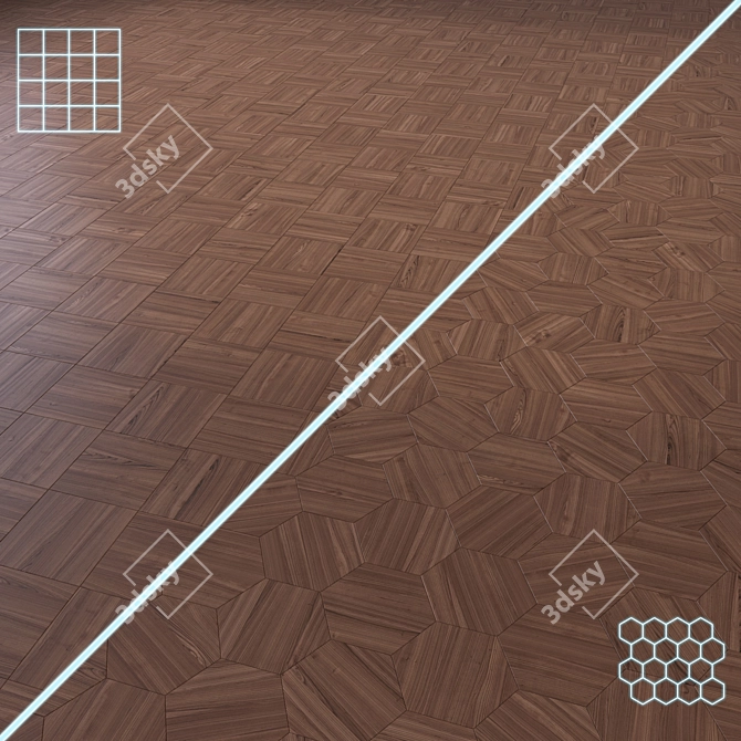 Title: 3D Parquet Flooring Module | High-Quality 3D model image 1