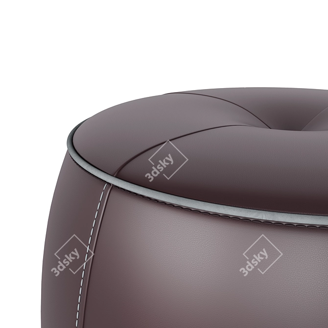 Jellybean Leather Pouffe - 4 Color Options 3D model image 3