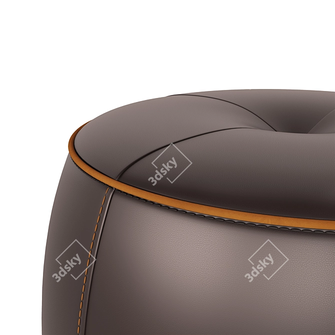 Jellybean Leather Pouffe - 4 Color Options 3D model image 4