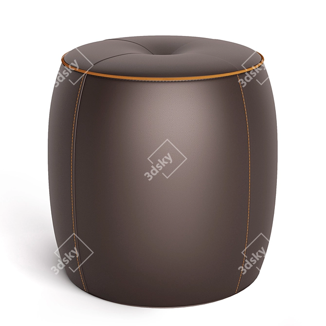 Jellybean Leather Pouffe - 4 Color Options 3D model image 13