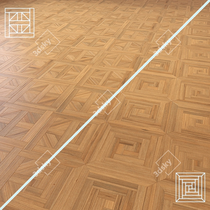 Title: Premium Wood Parquet Flooring 3D model image 1
