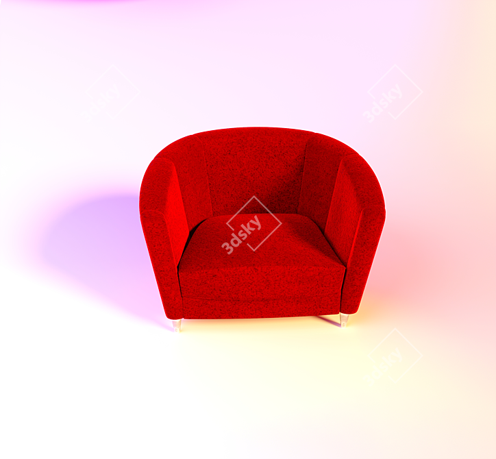 Elegant Leather Armchair 3D model image 2